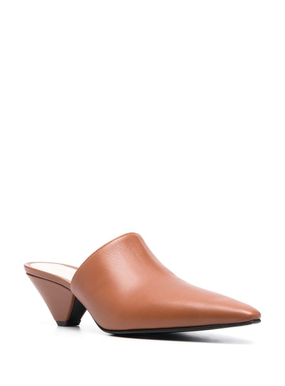 pointed 55mm leather mules