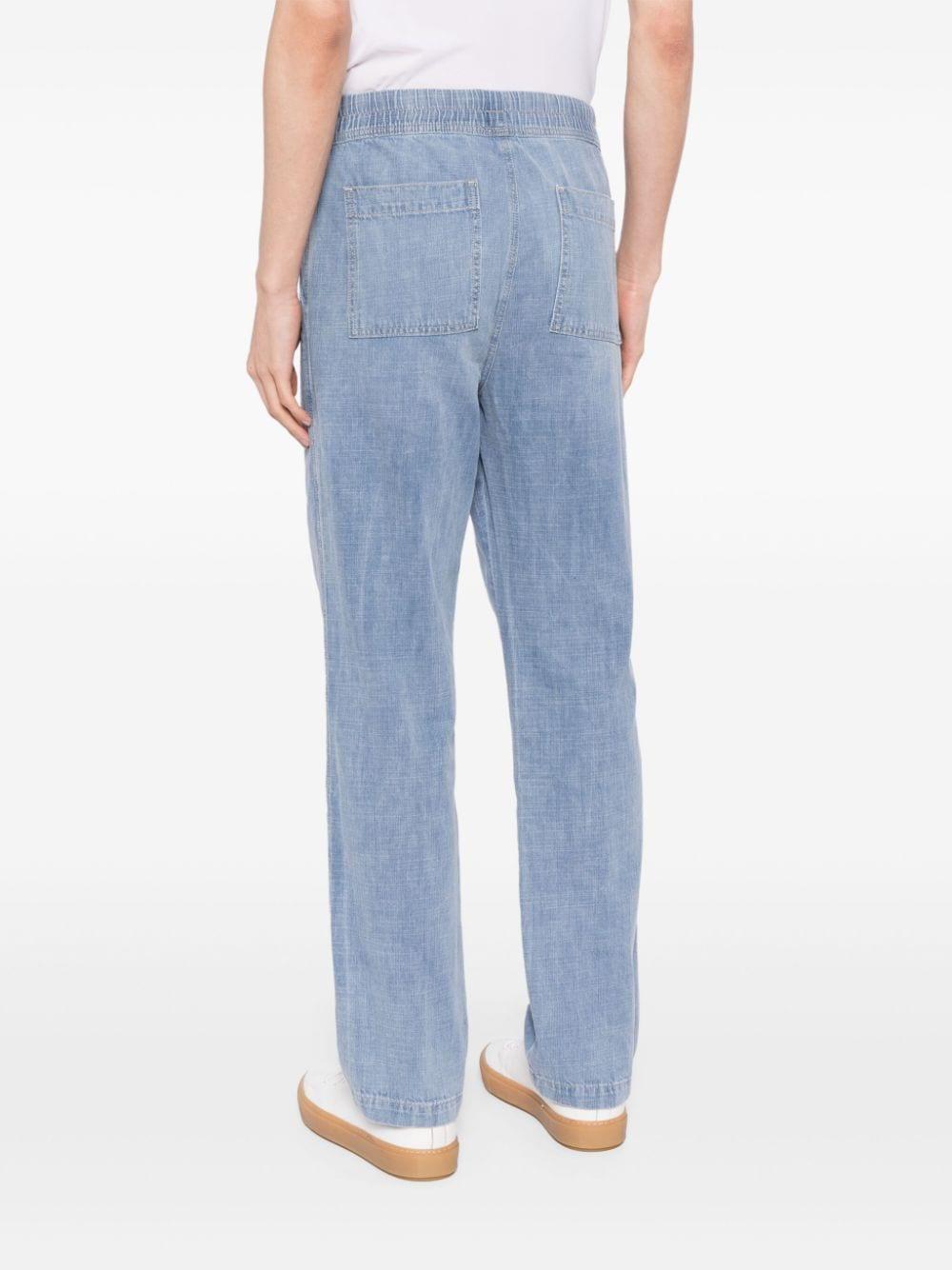 drawstring-waist denim trousers 