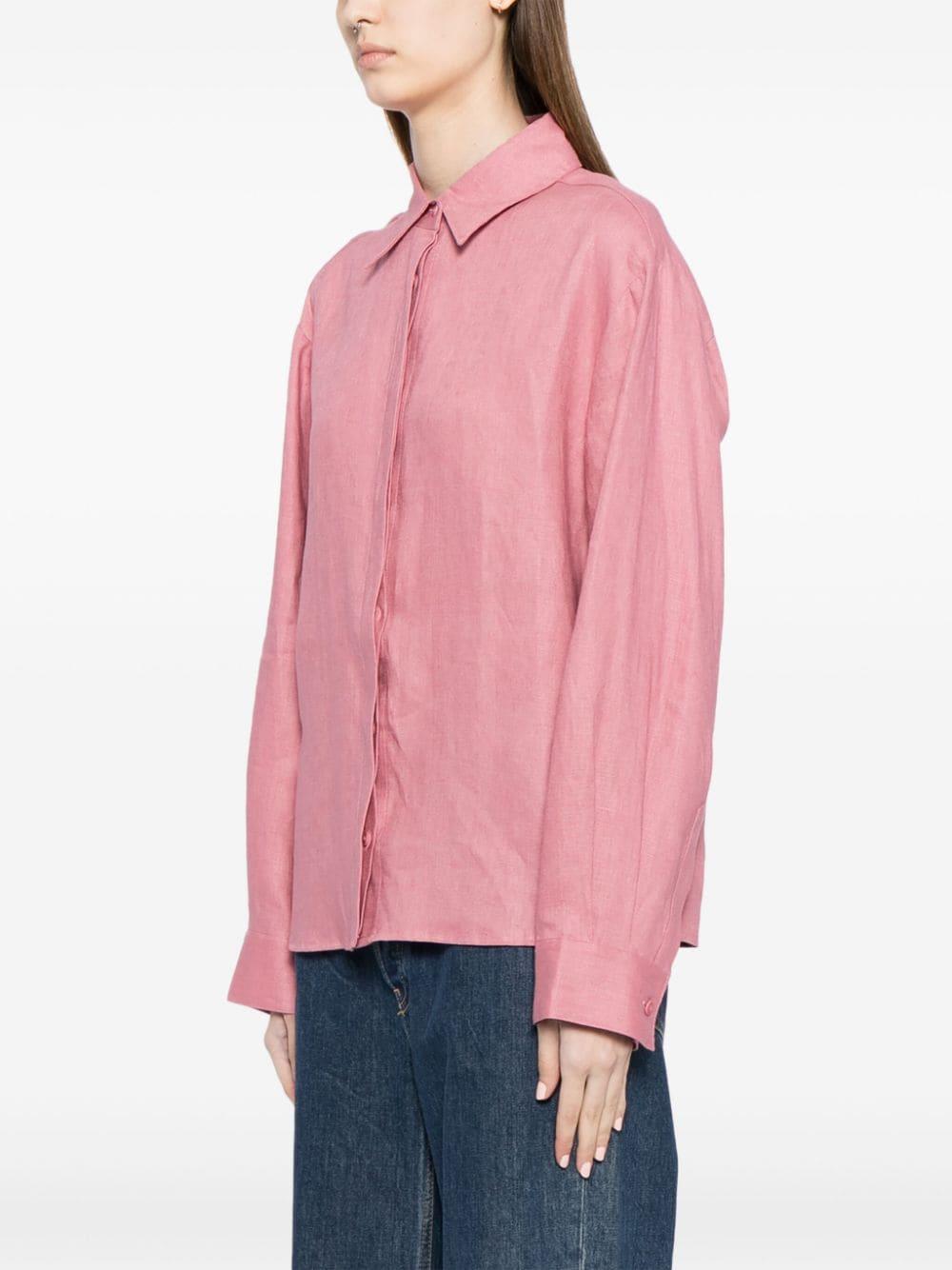 Andy spread-collar linen shirt