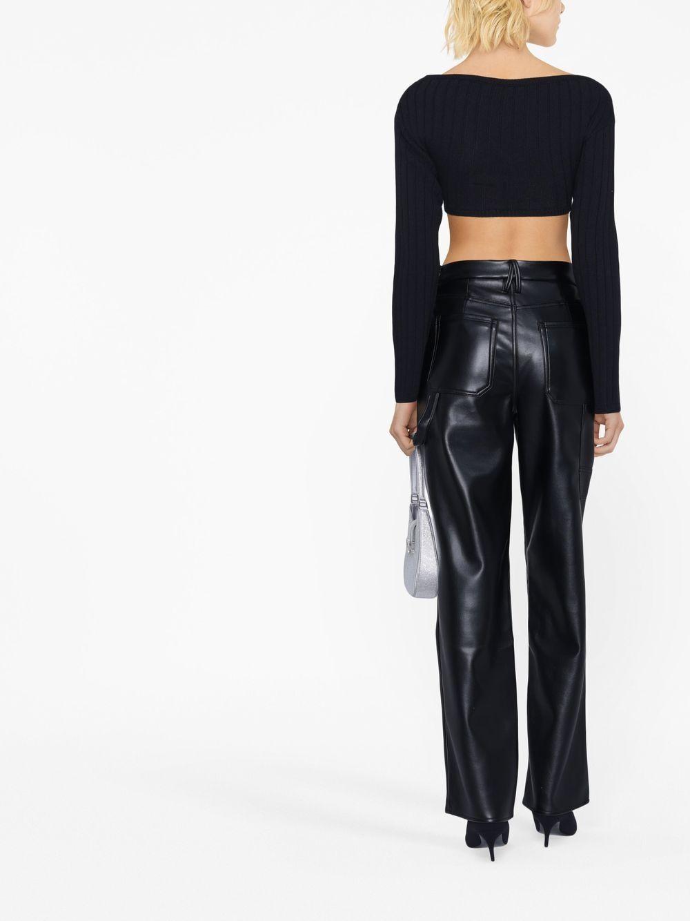 logo-chain cropped knitted top