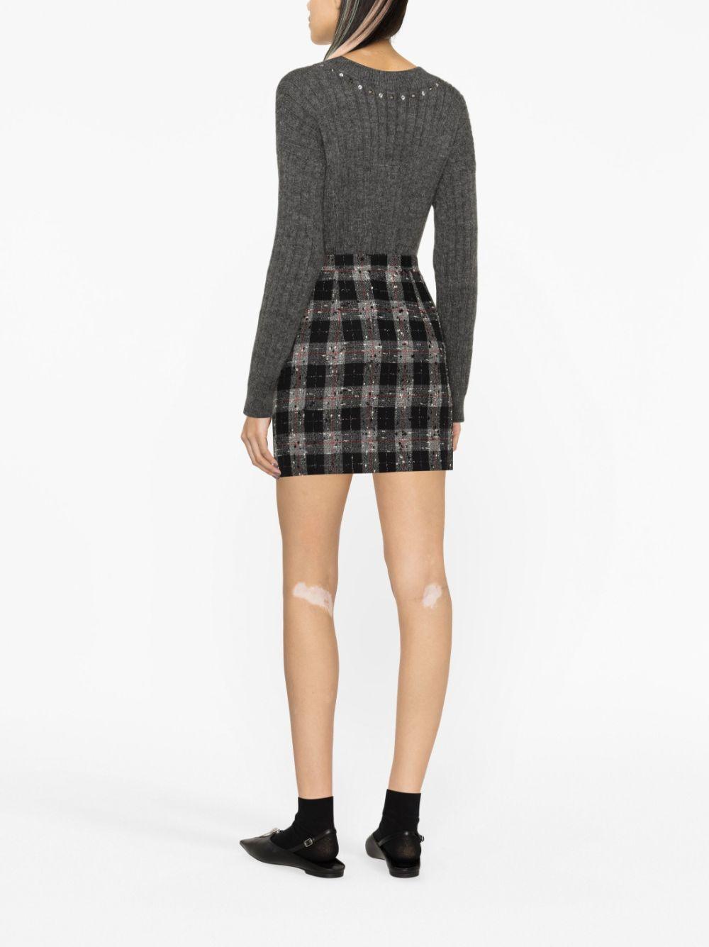 stud-embellished ribbed-knit jumper