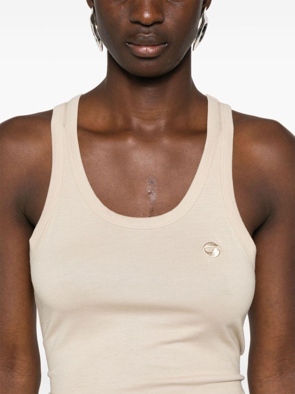 logo-embroidered tank top