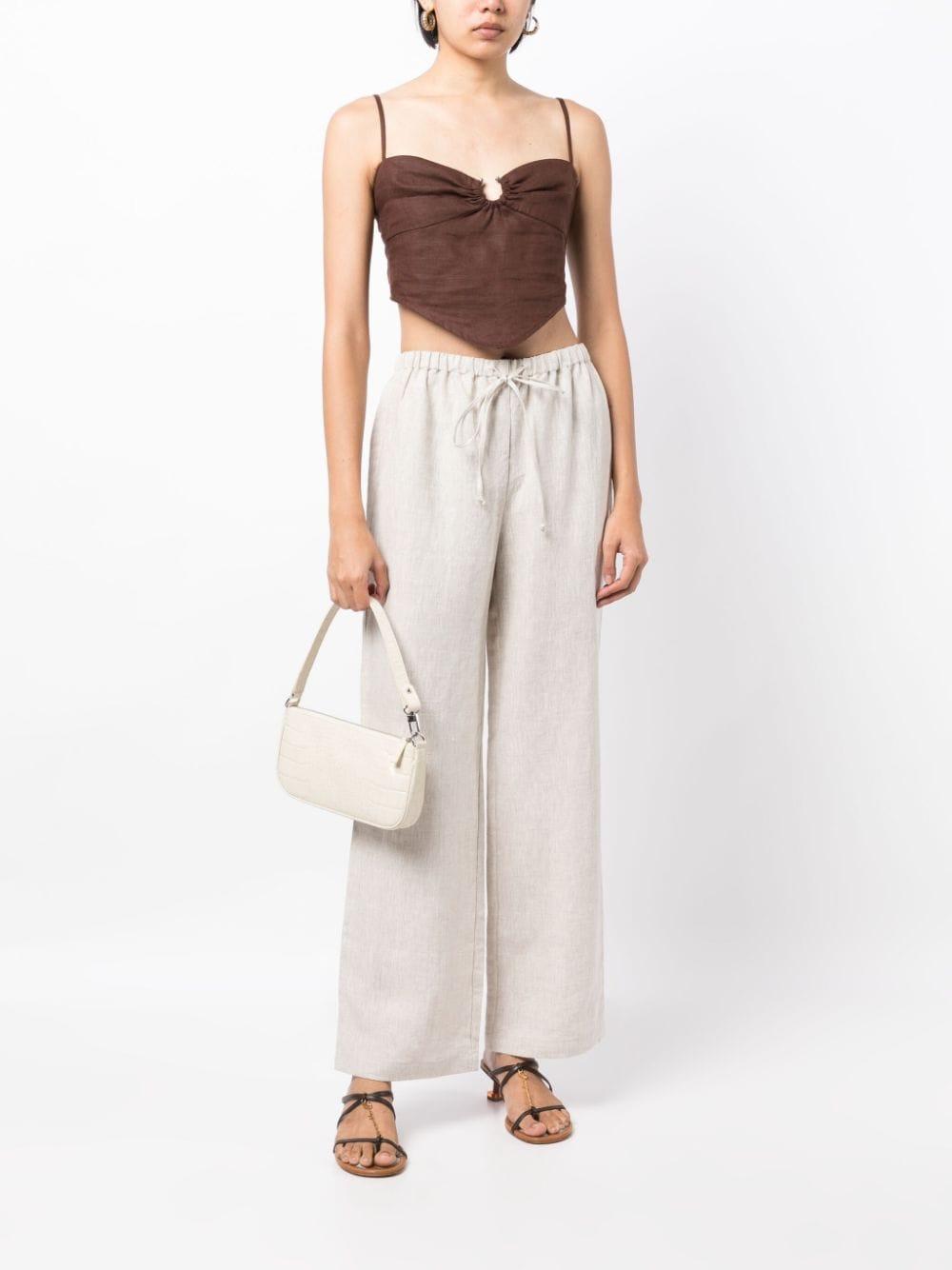 Olina straight-leg linen trousers