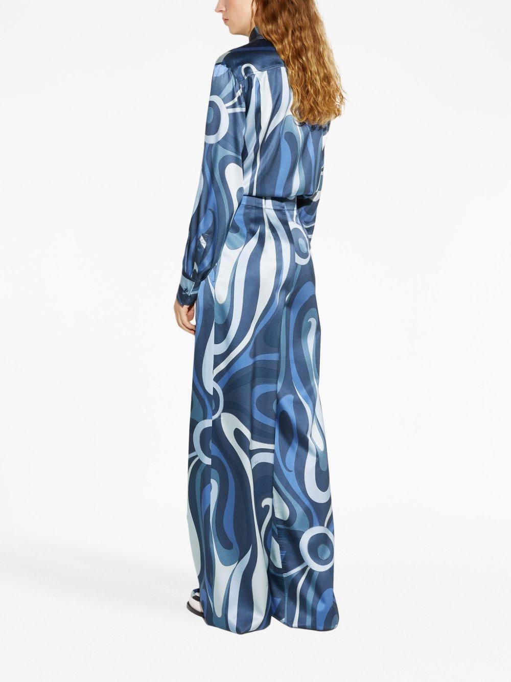 abstract-print silk culottes 