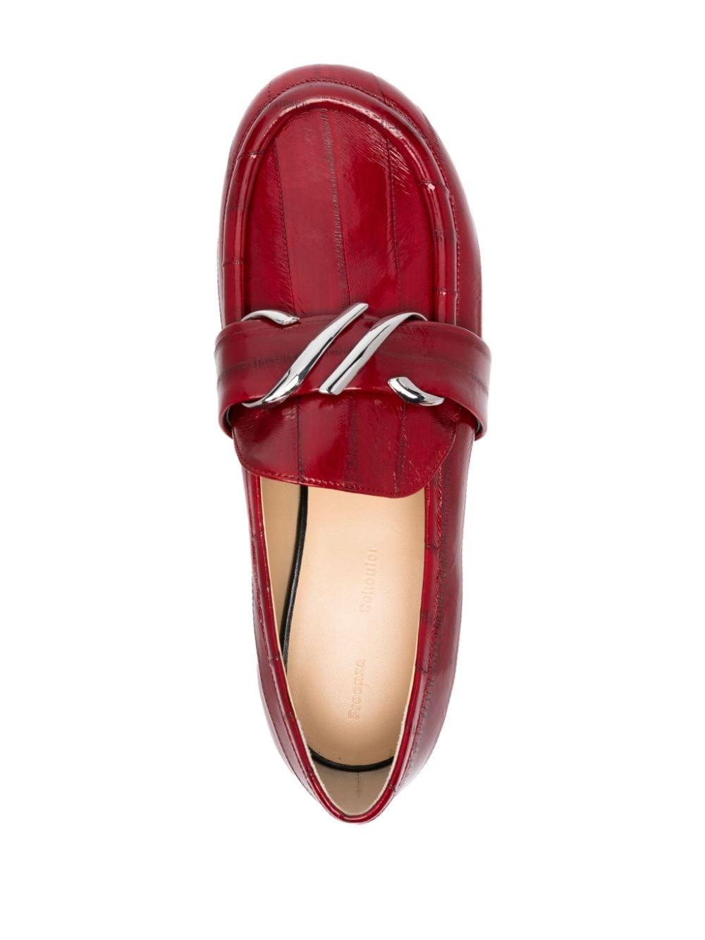 monogram plaque loafers