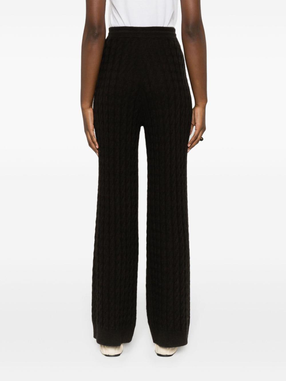 cable-knit straight-leg trousers