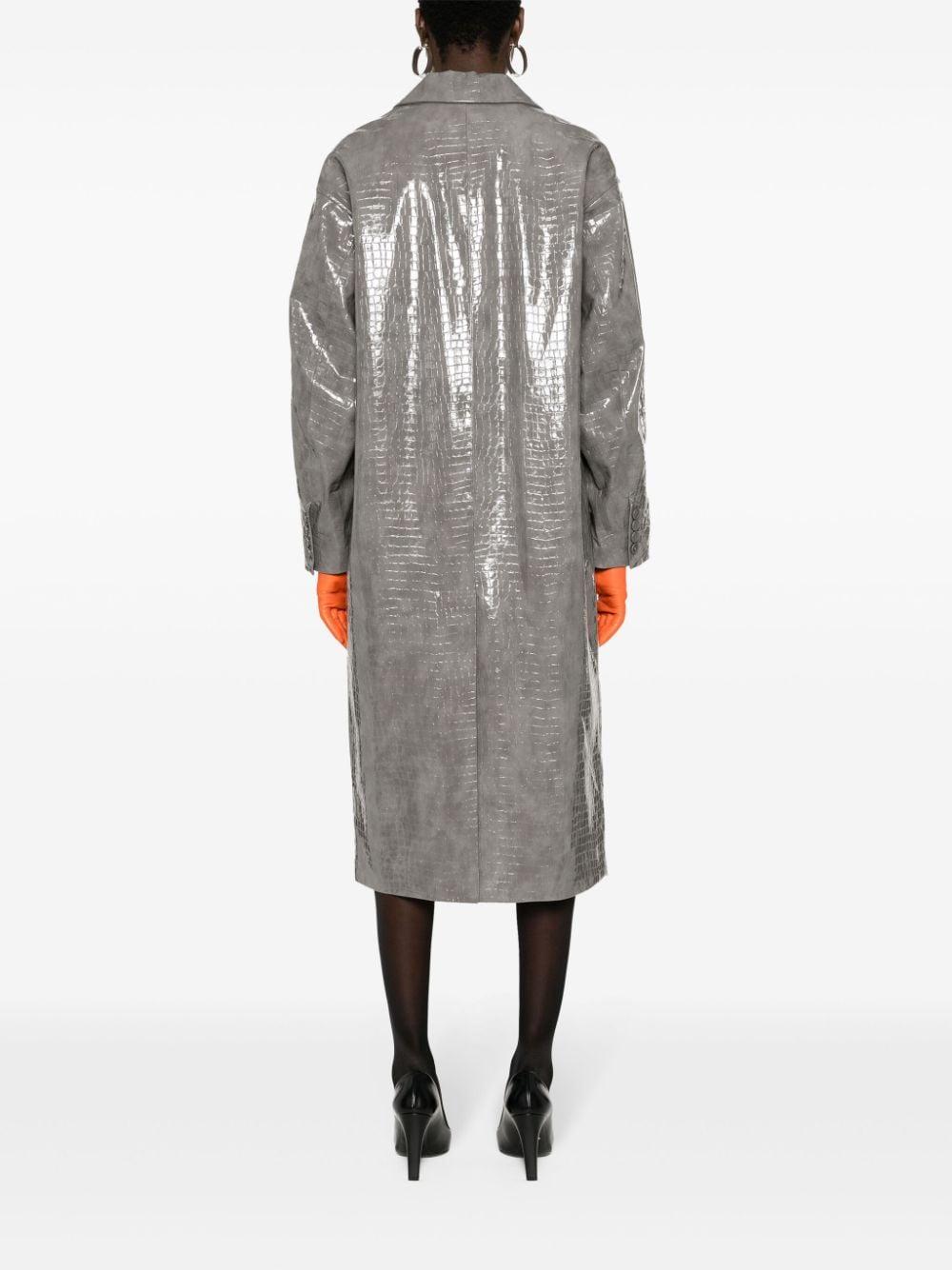 Haylo croc-embossed coat