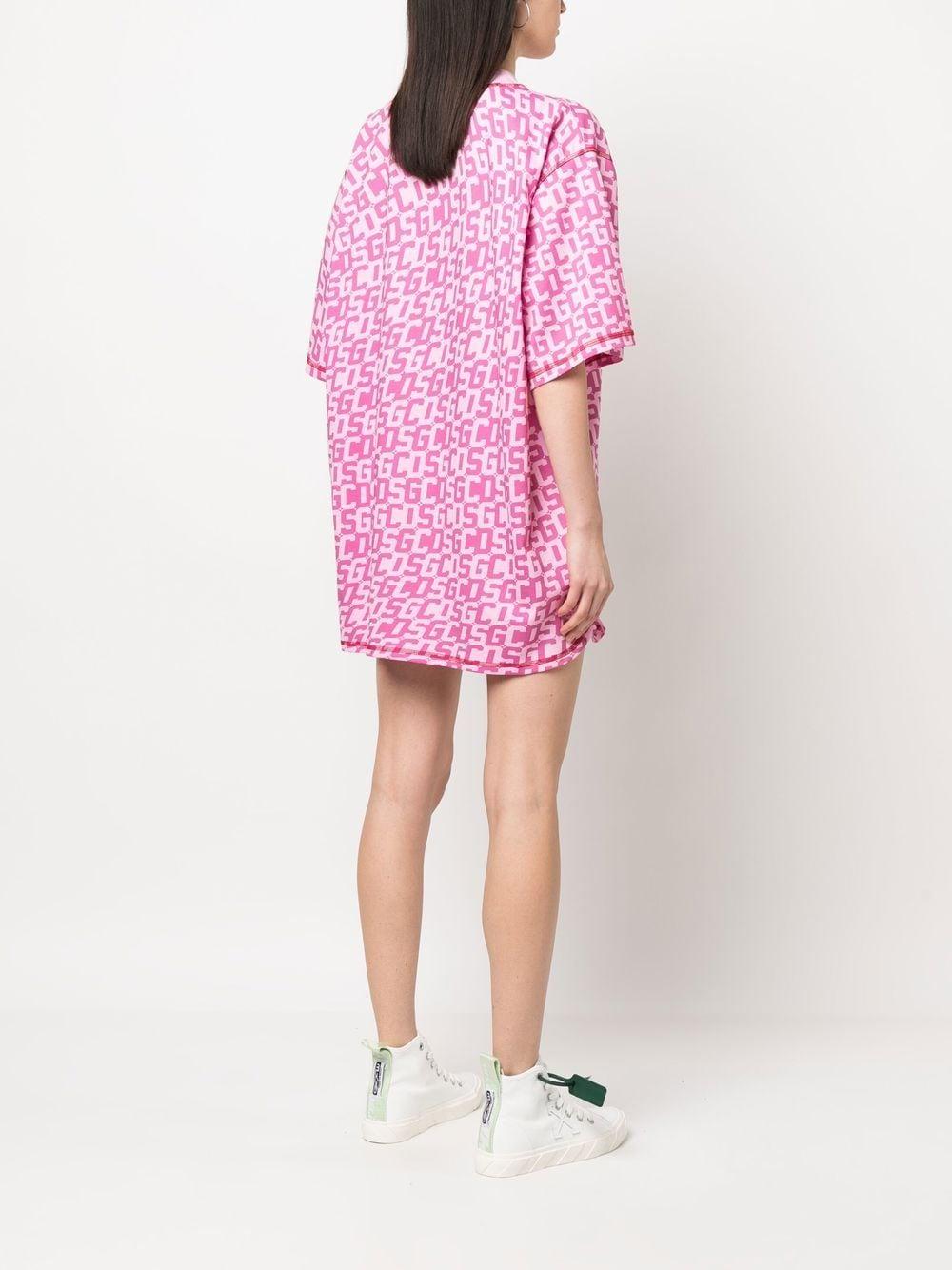 monogram-print T-shirt dress