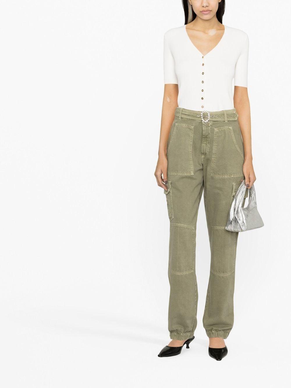 high-waisted cargo trousers