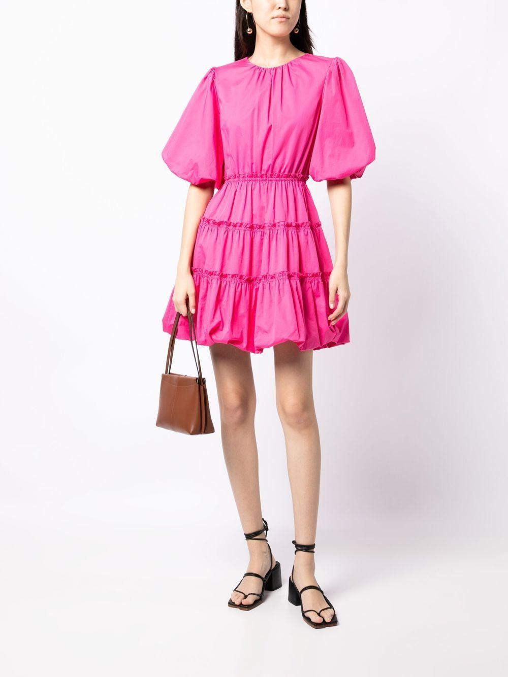 balloon-sleeved poplin dress 