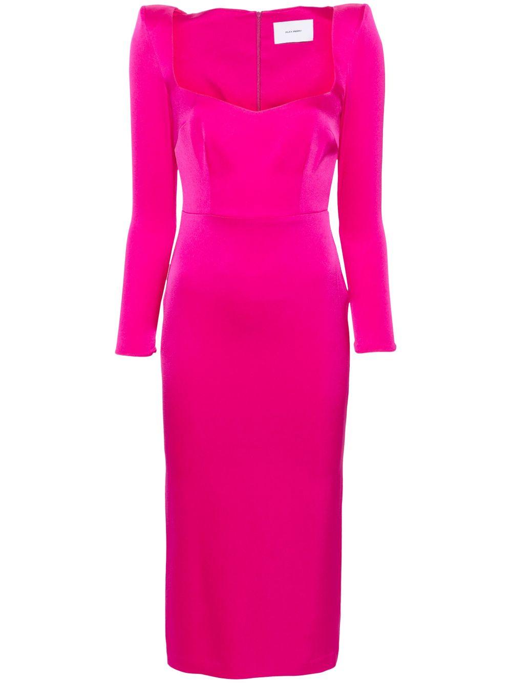 Pink Crepe Midi Dress