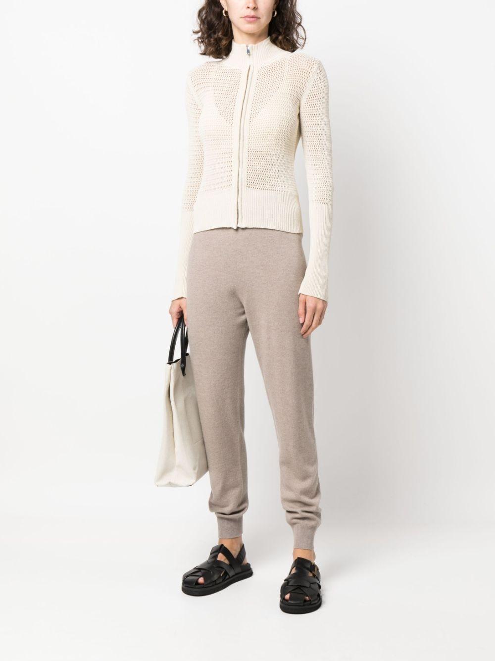 high-waist knitted trousers