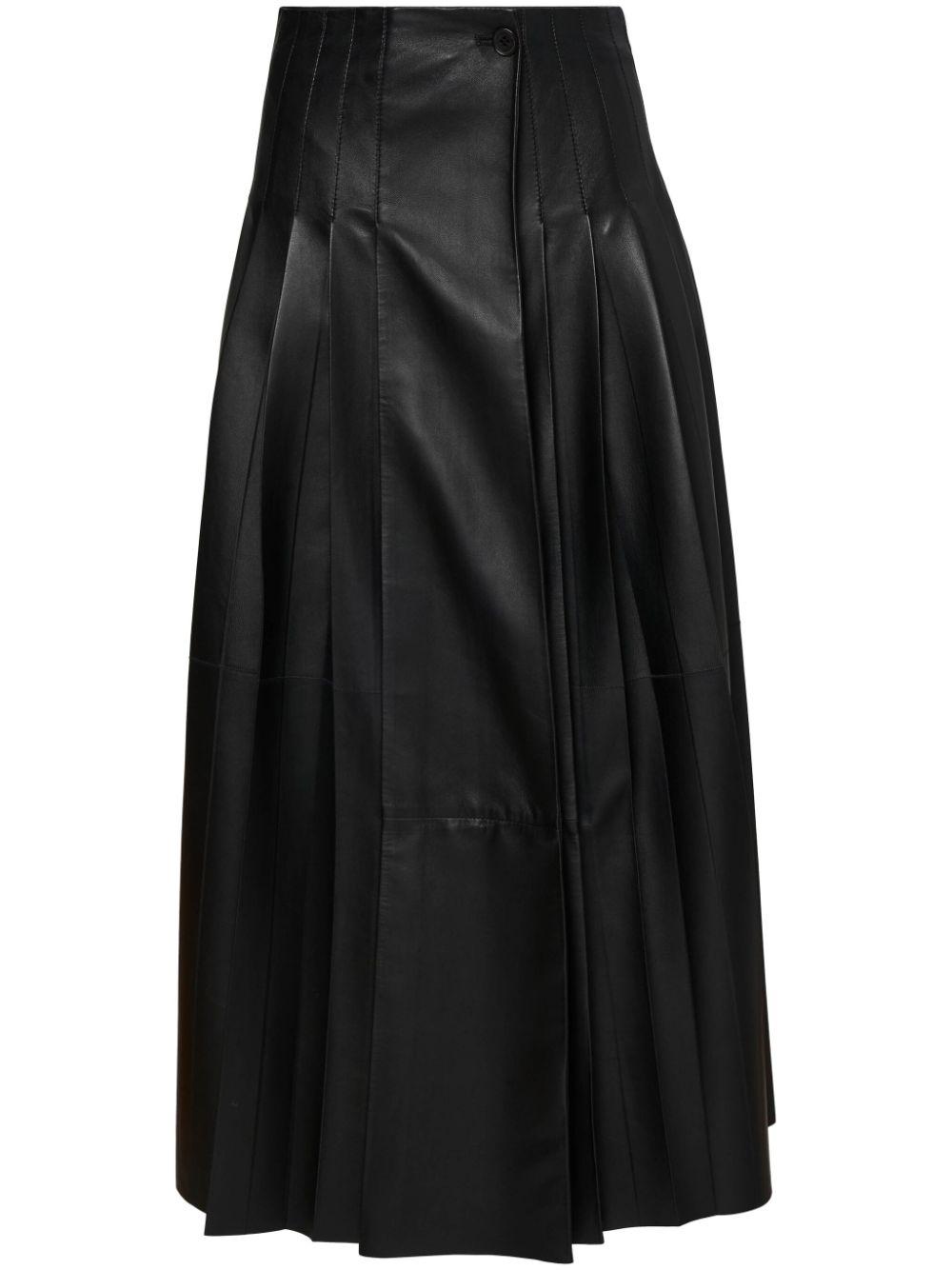 Frankie leather midi skirt