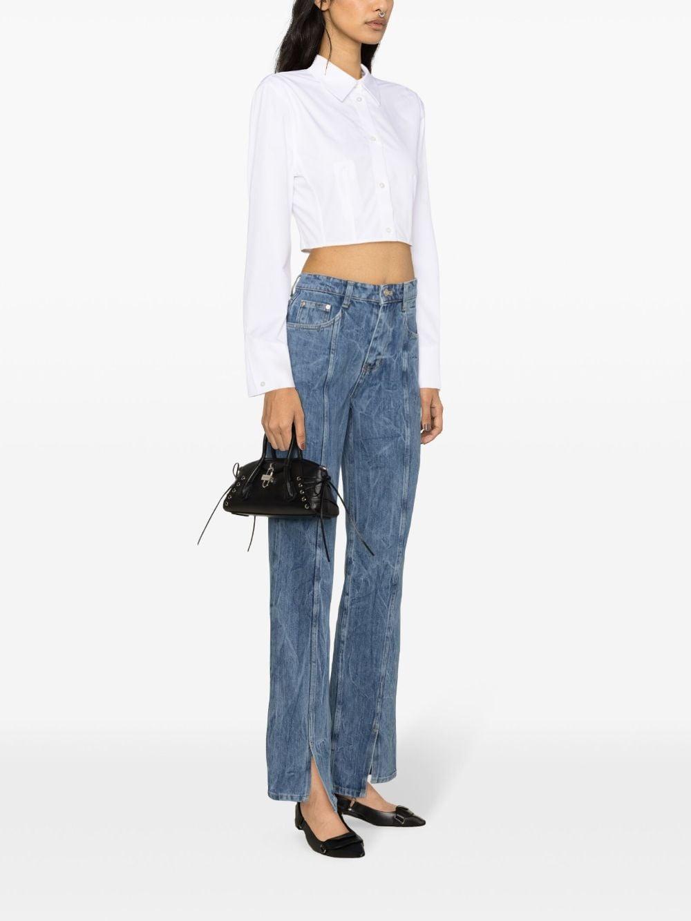 cropped boned shirt