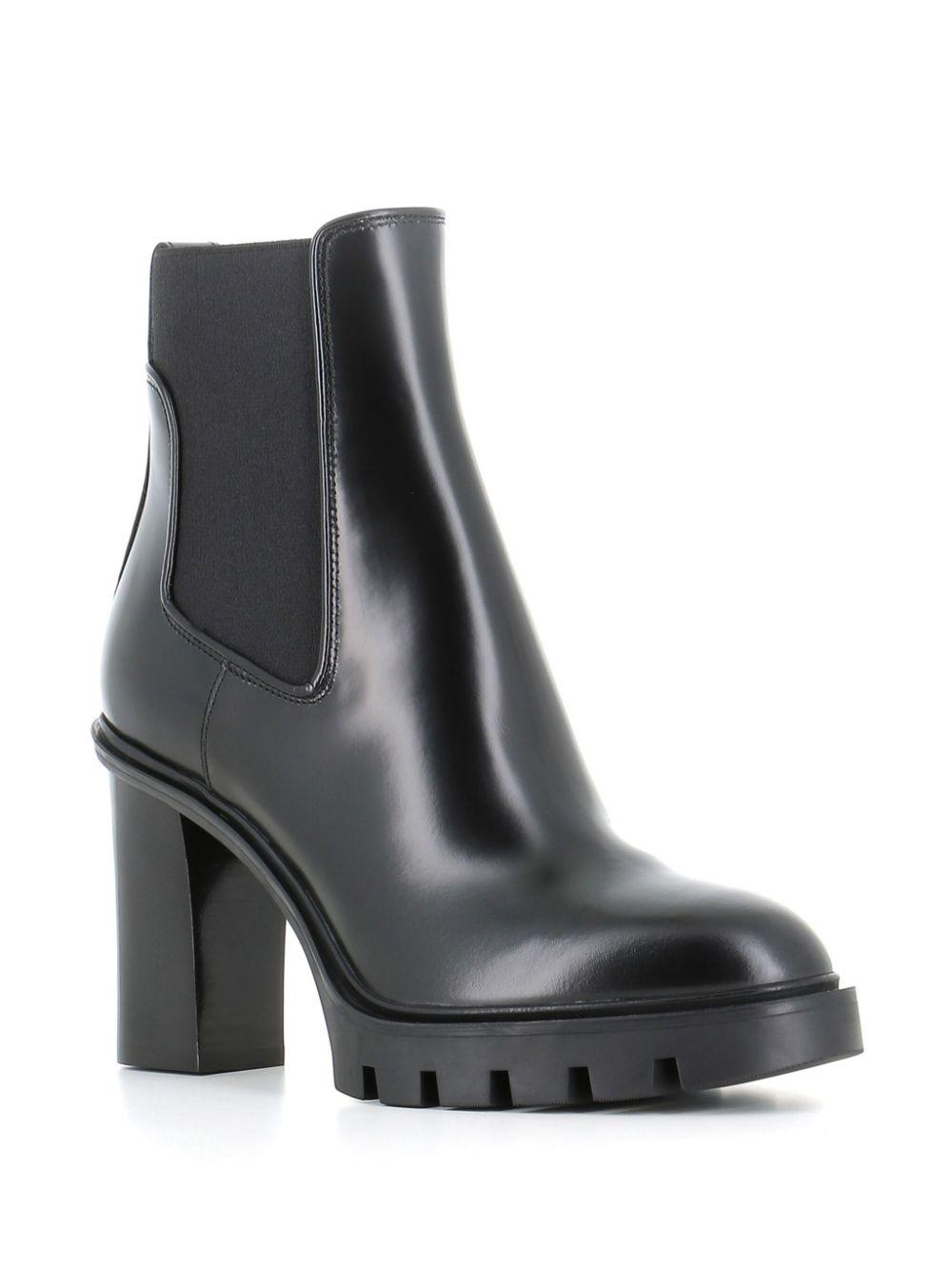 100mm leather ankle boots