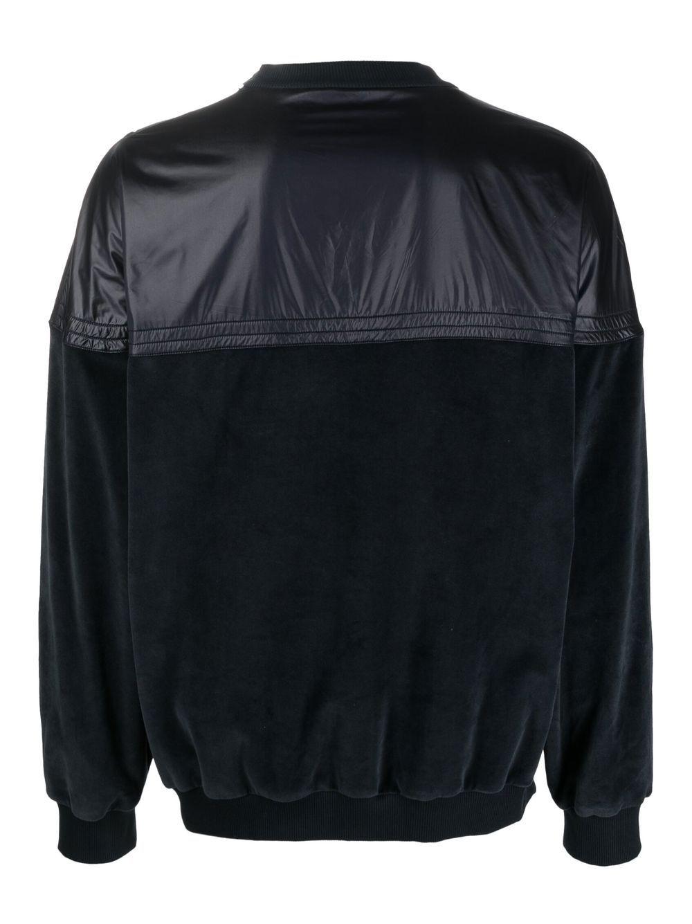 velour contrasting panel sweatshirt