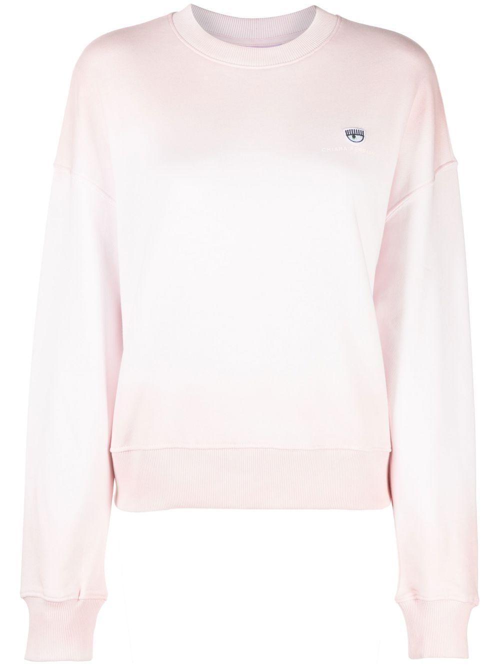 Eyelike-patch crew neck sweatshirt