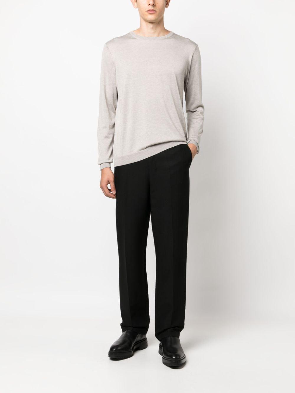 crew-neck silk-cotton jumper