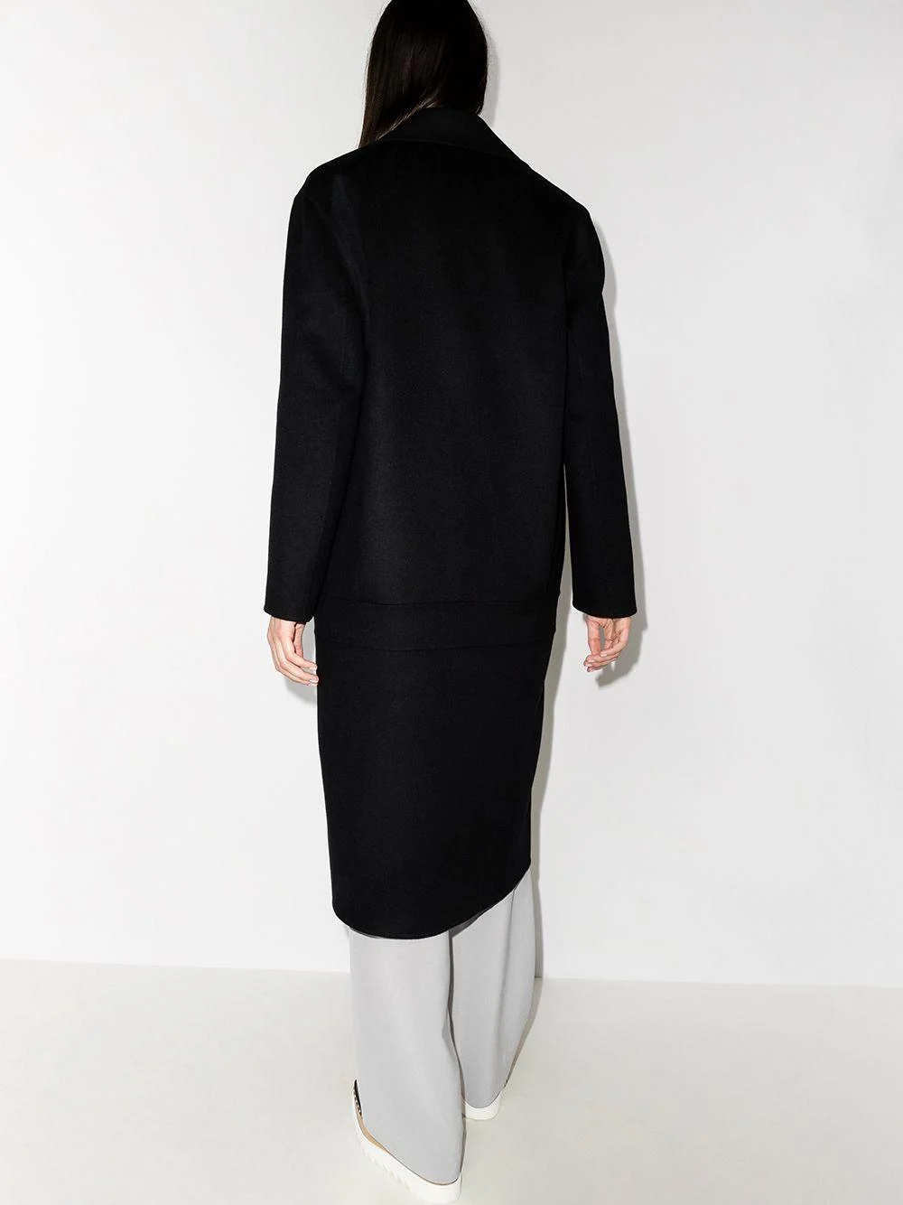 oversize double-breasted wool coat