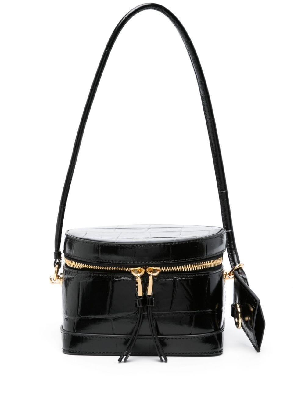 Black Le Vanito Leather Tote Bag