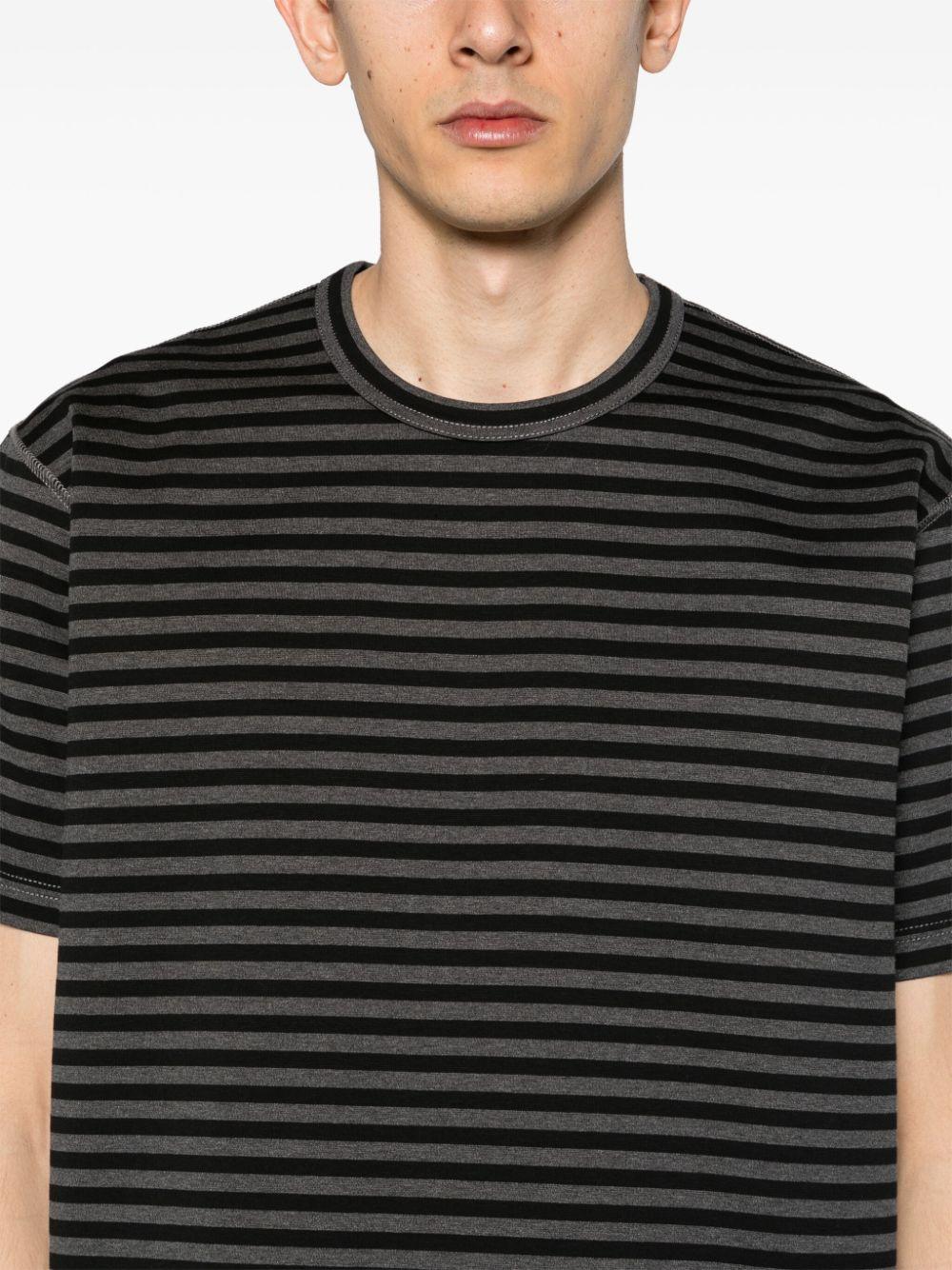 Black Striped Crew-Neck T-shirt