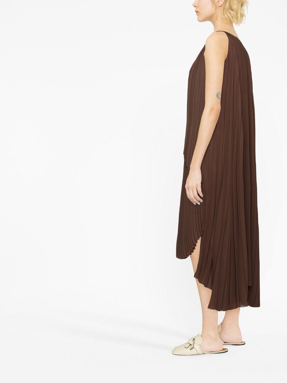 pleated asymmetric dress