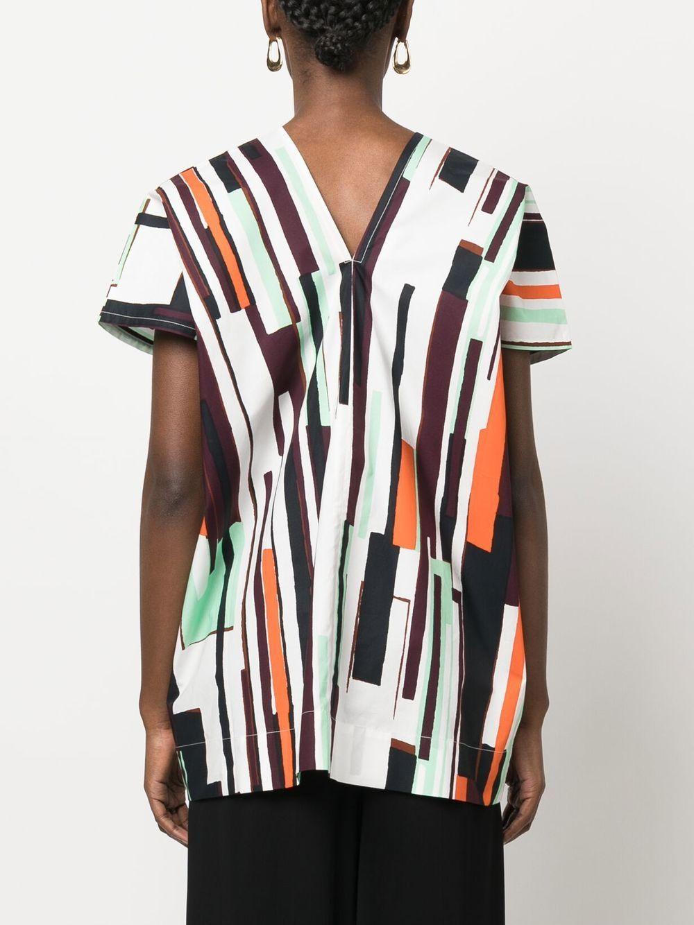 abstract-pattern short-sleeve top