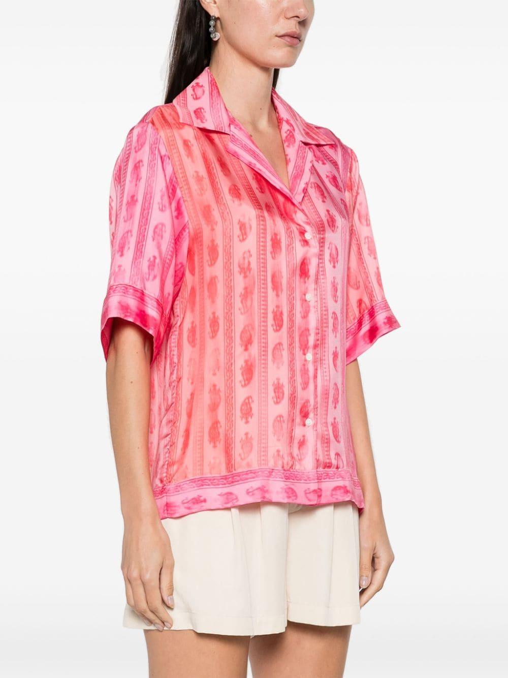 graphic-print silk shirt 