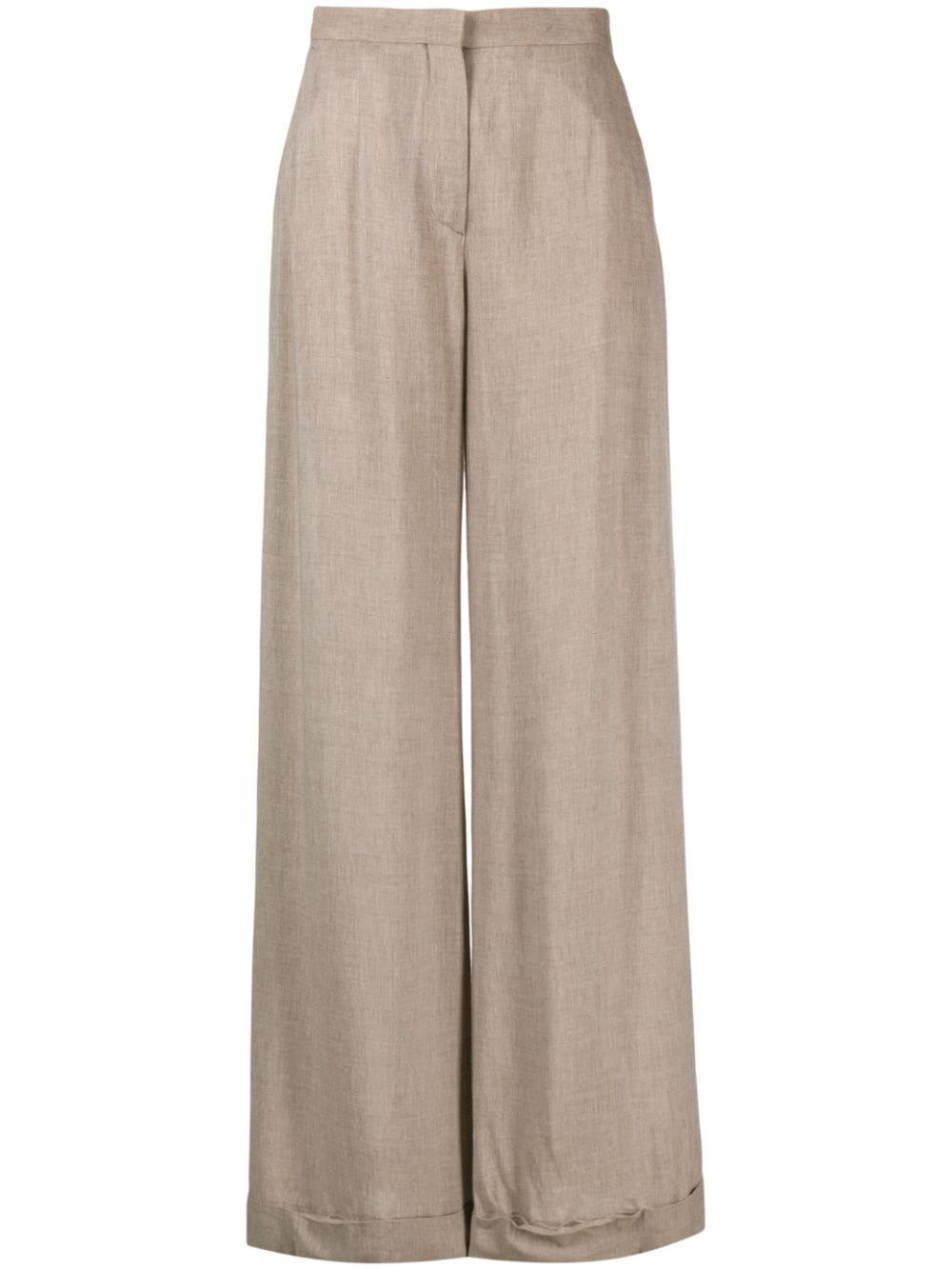 wide-leg tailored trousers