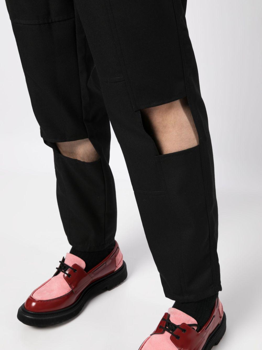 panelled cut-out cropped trousers