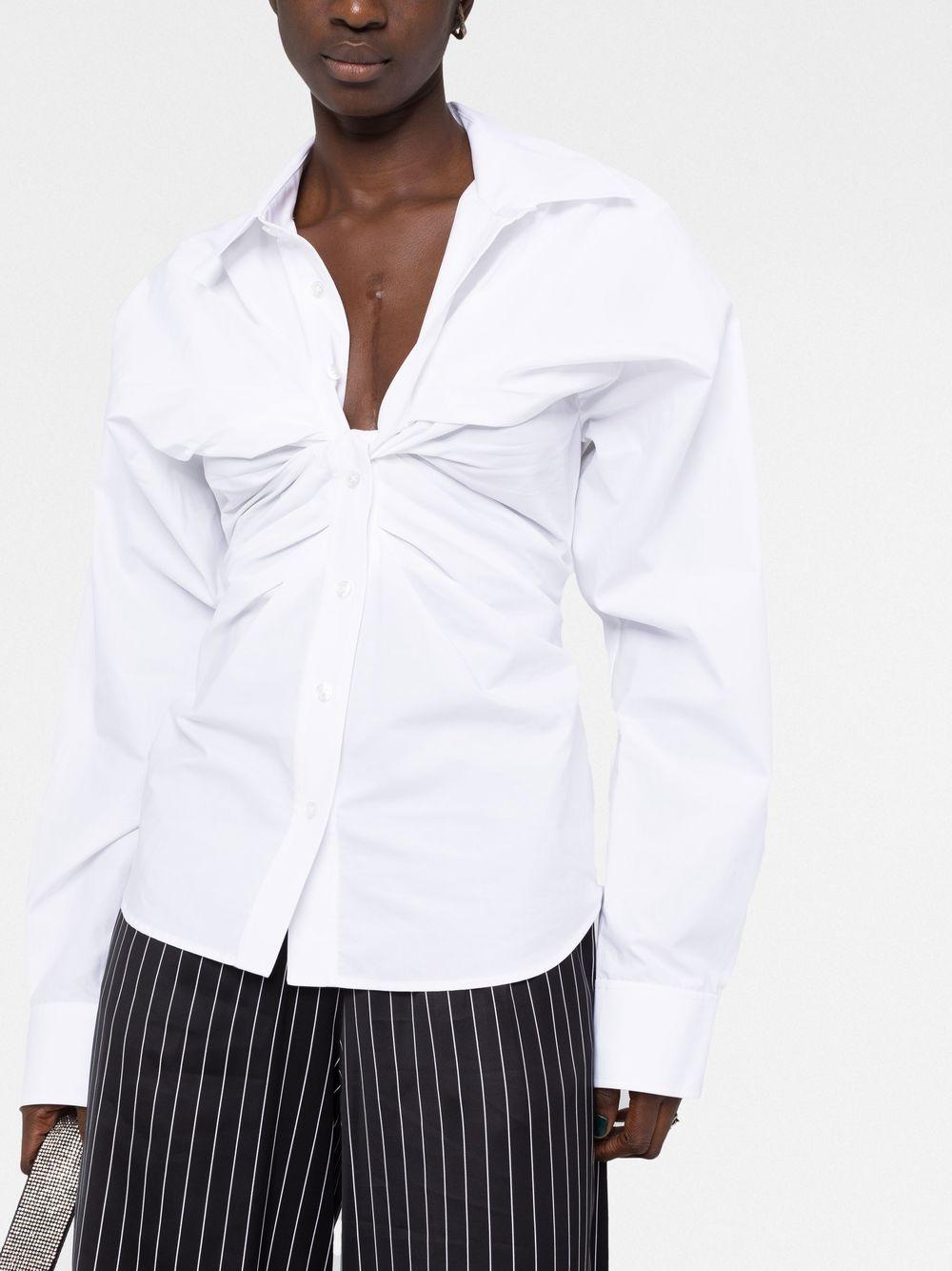 spread-collar long-sleeve shirt