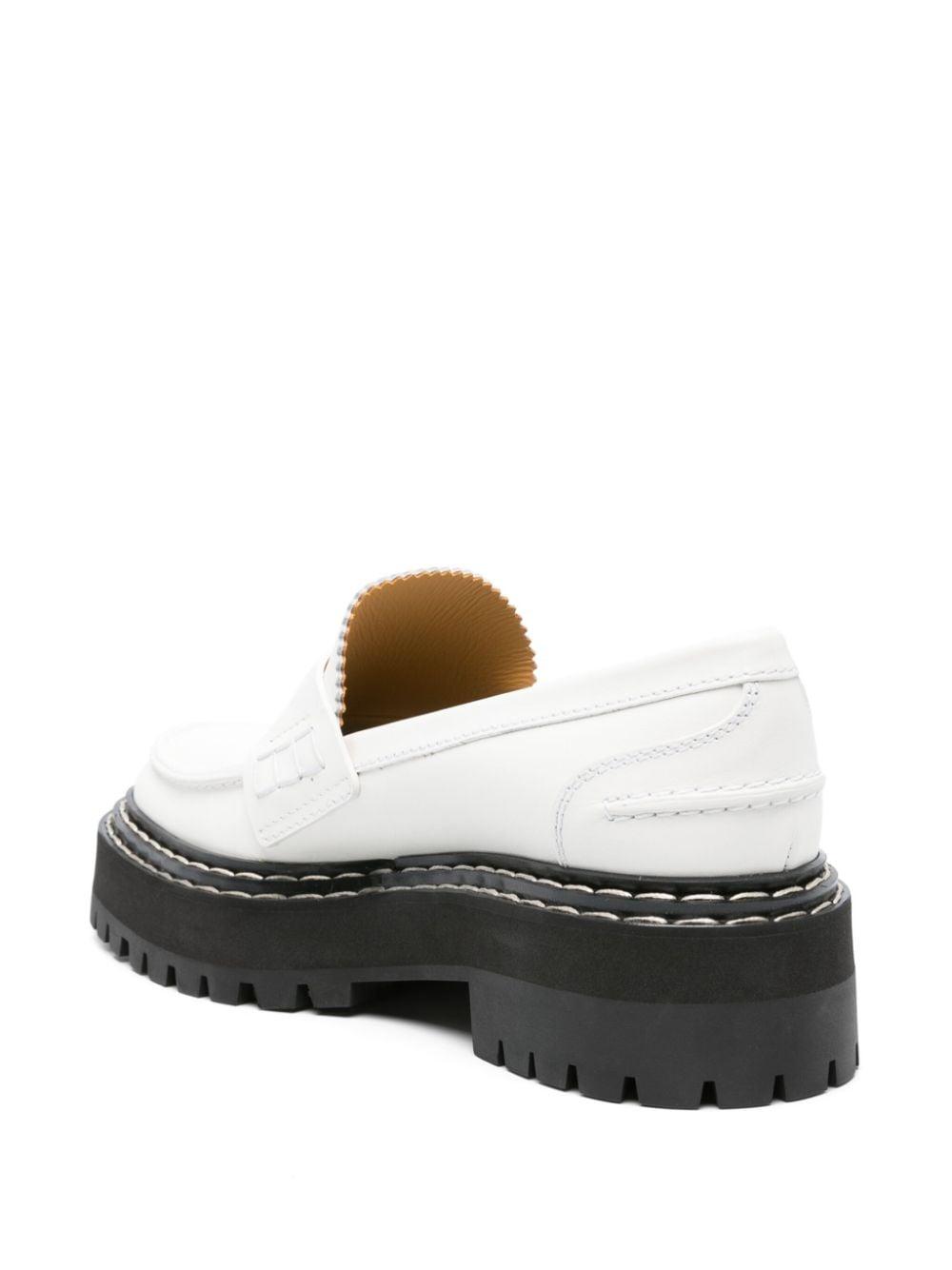 contrast-stitch penny-slot leather loafers