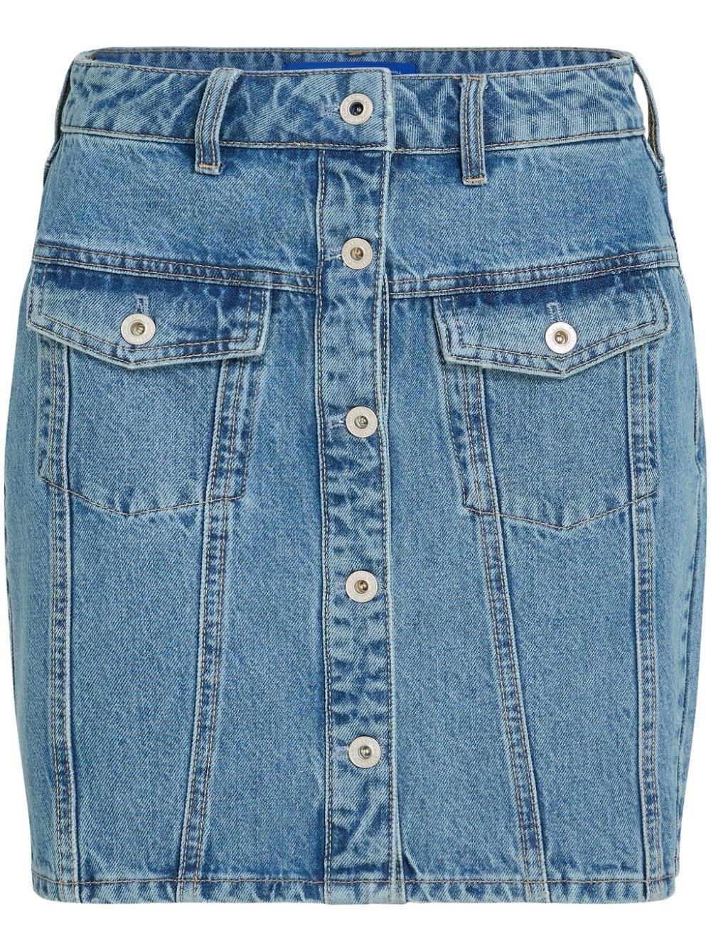 denim mini skirt