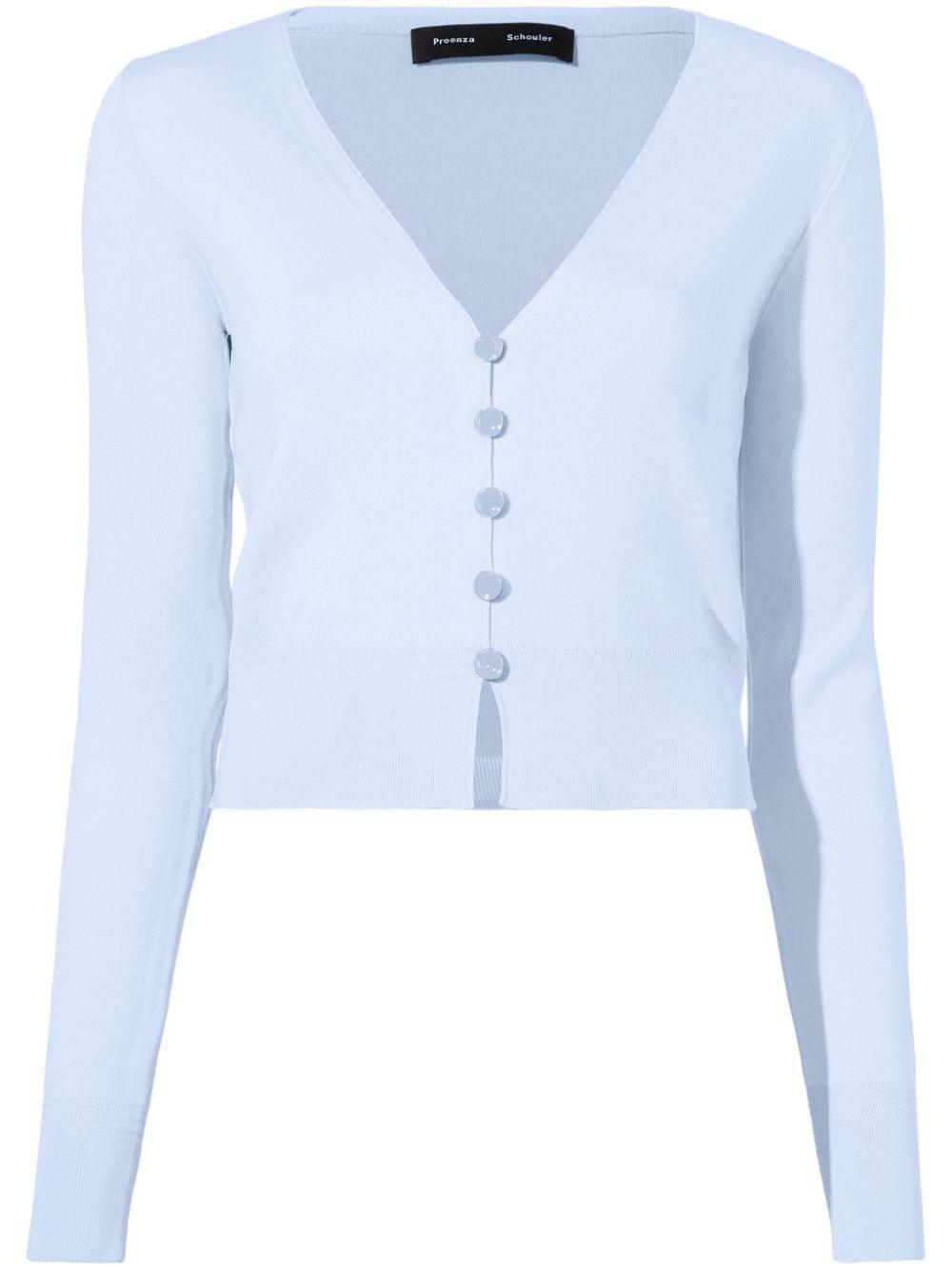 sky blue silk Addie cardigan