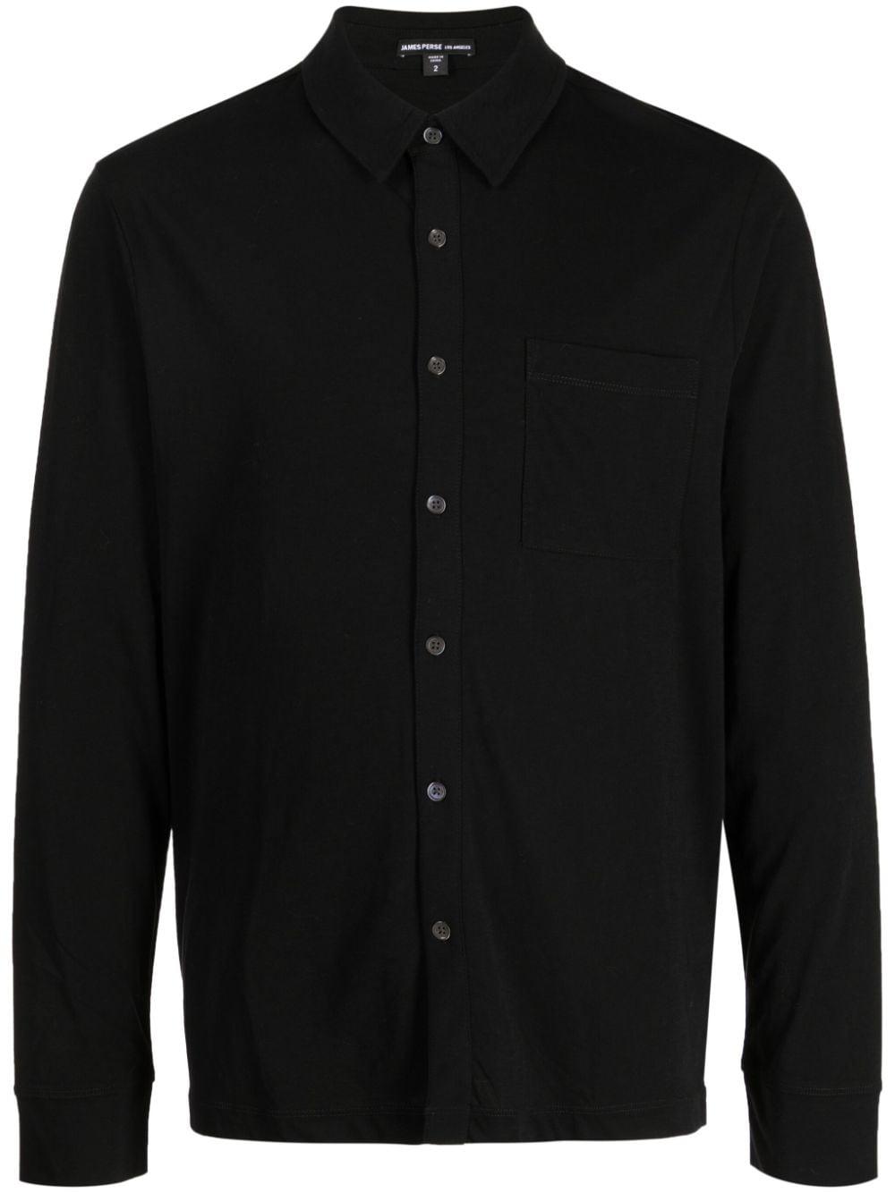 spread-collar jersey shirt