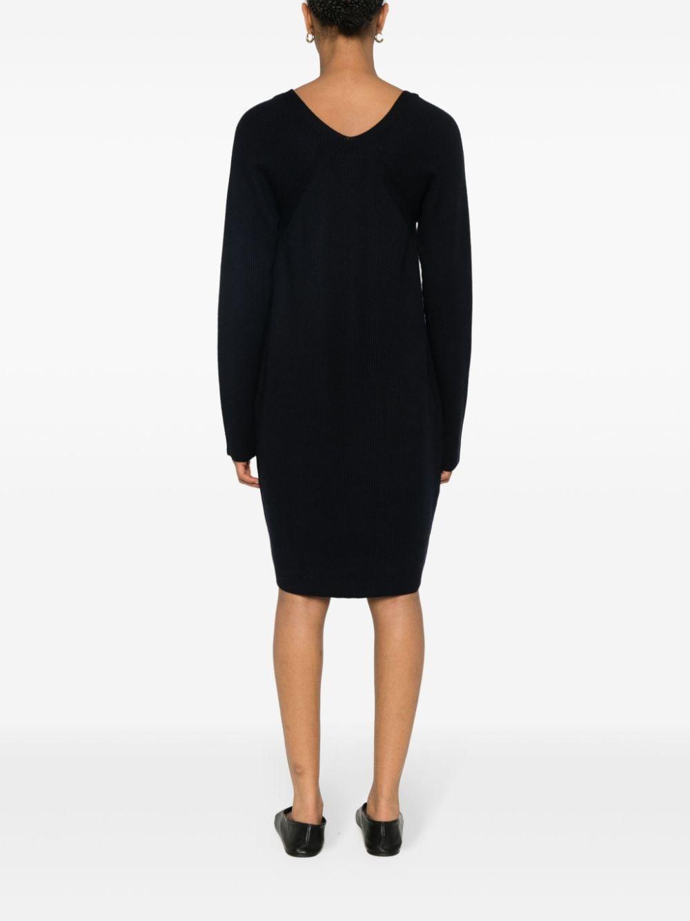 long-sleeve knitted dress