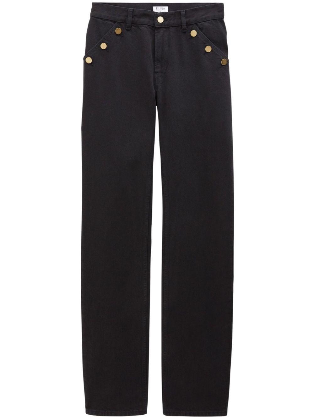 Classic button-detail straight-leg jeans