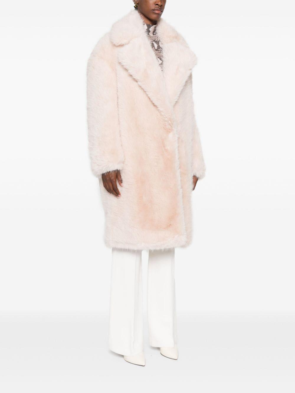 faux-fur midi coat