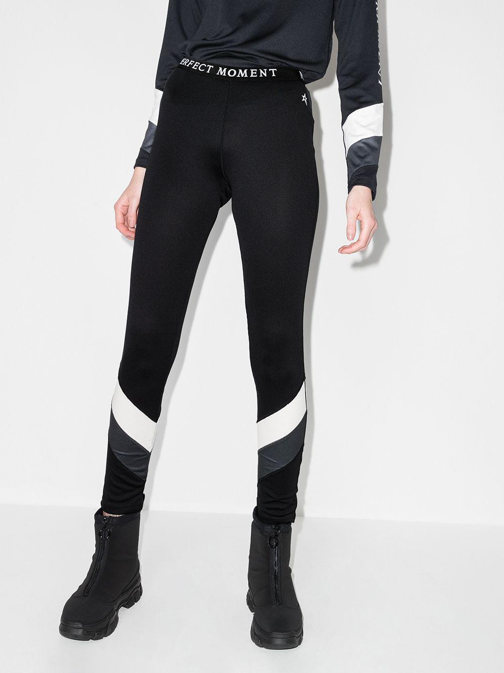 chevron-stripe base-layer leggings