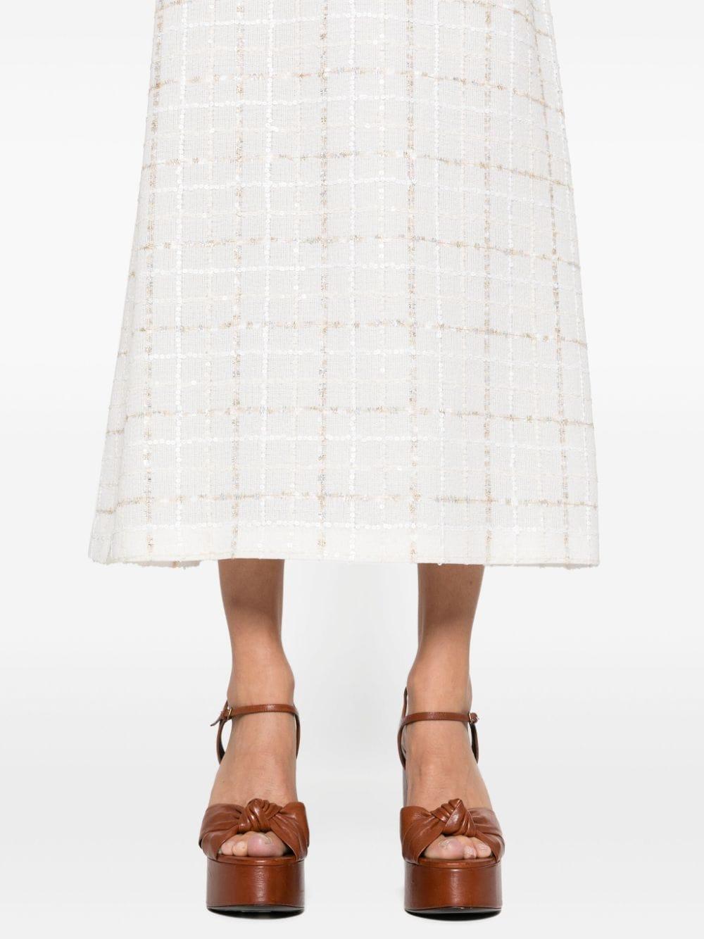 sequin-embellished check-pattern dress