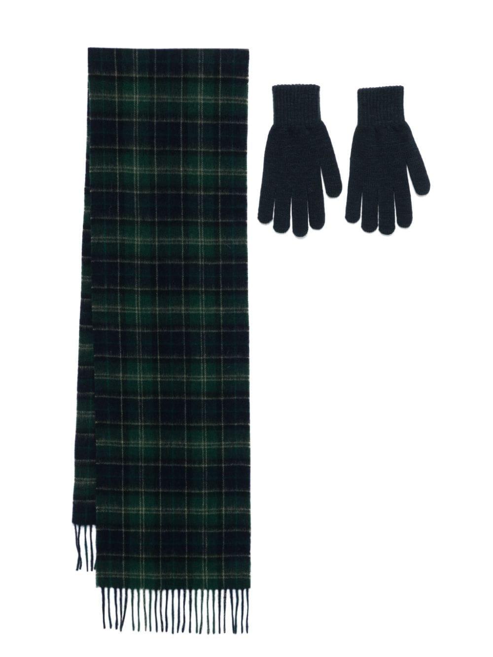 tartan scarf and gloves set