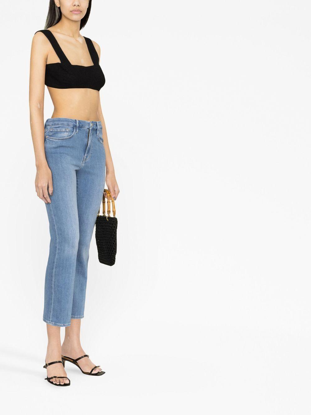 square-neck tweed crop top