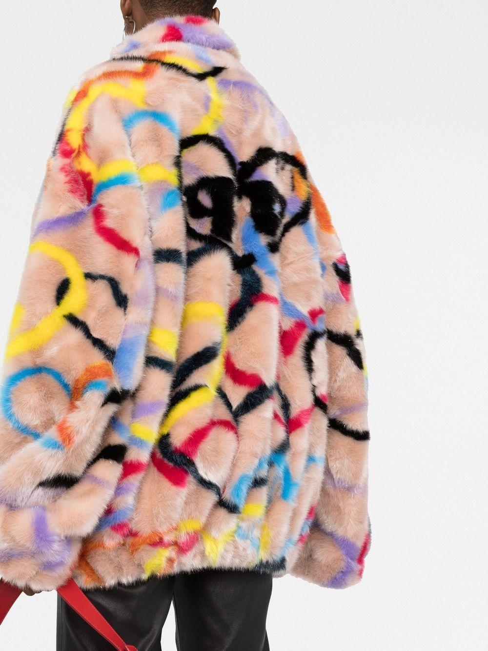 heart-print high-neck coat 