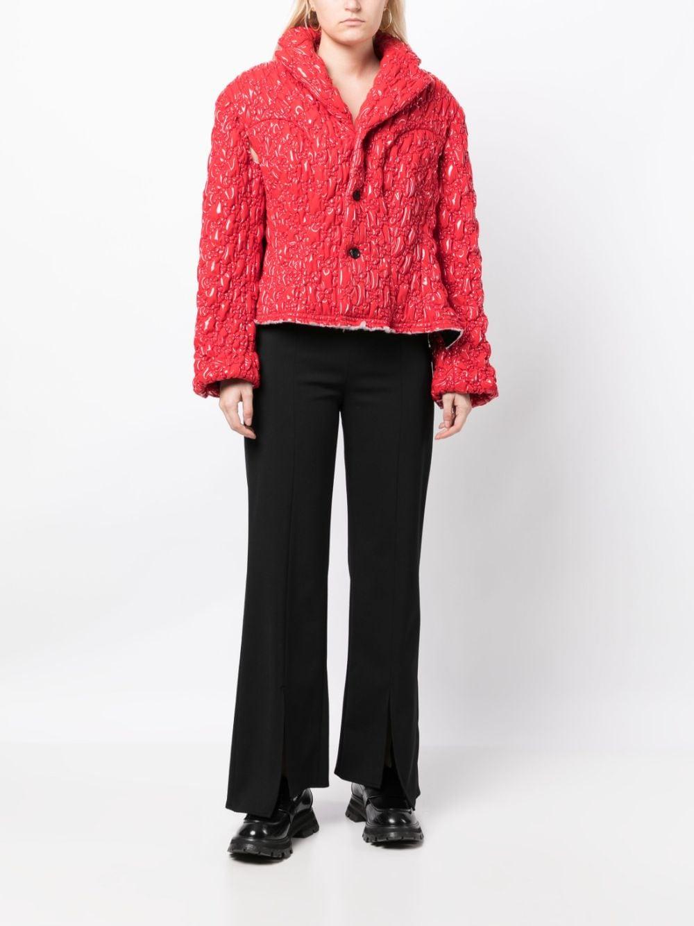 puff-effect high-neck jacket