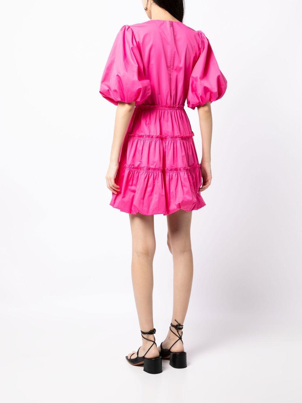 balloon-sleeved poplin dress 