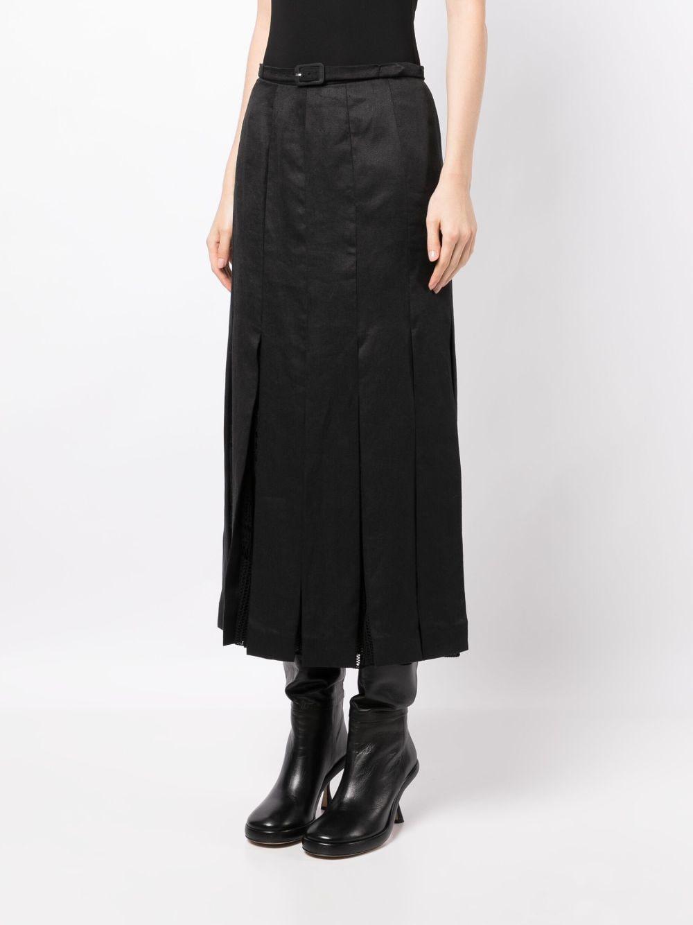 Edith pleated linen skirt