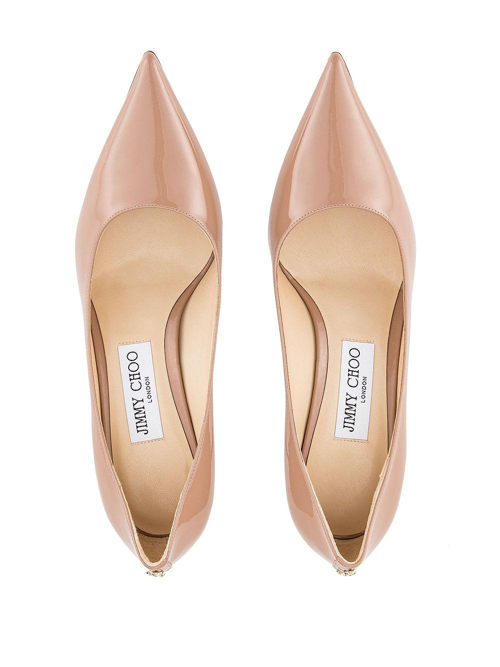 JIMMY CHOO Elegant Blush Patent Leather Pumps 65mm