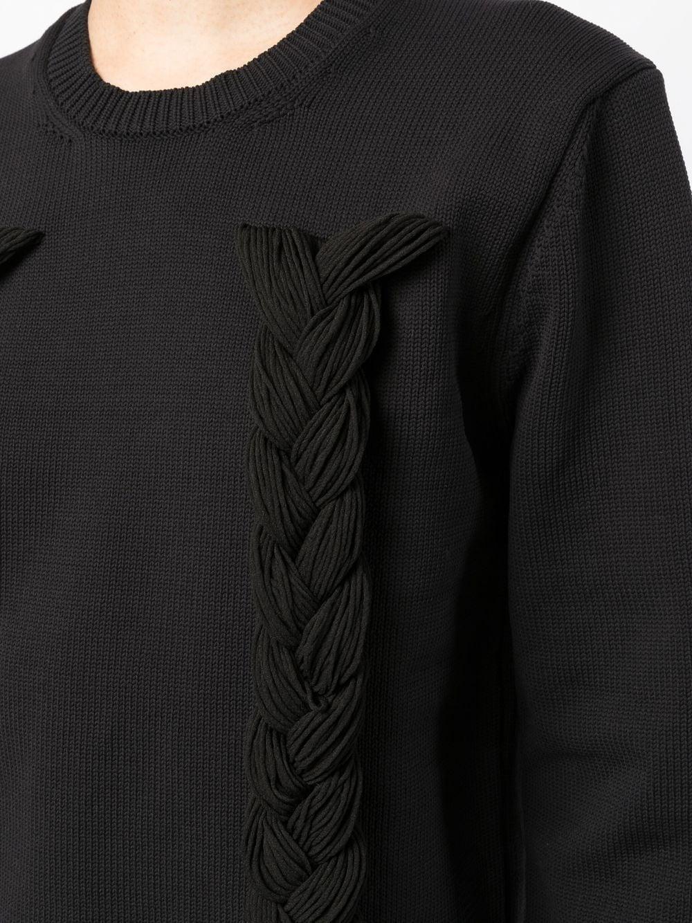 braided-detail long-sleeve jumper