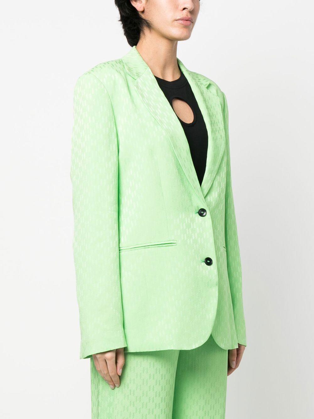 monogram-jacquard single-breasted blazer