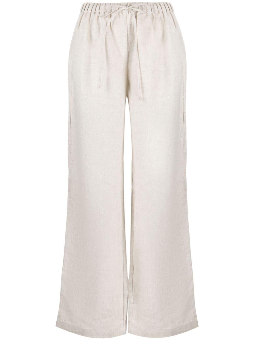 Olina straight-leg linen trousers